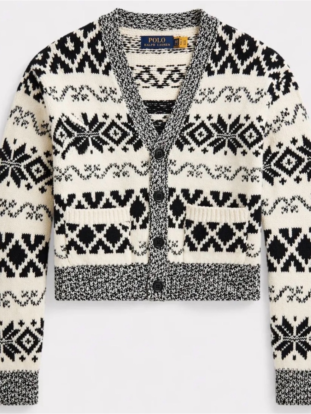 Polo Ralph Lauren Black & Cream Fair Isle Cardigan